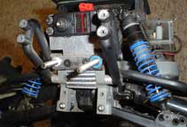 Angle view of servo mount installed in the chassis
